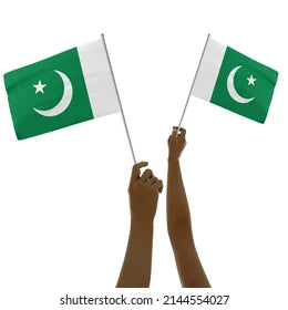 14 August Pakistan Hand Flags Small For Kids